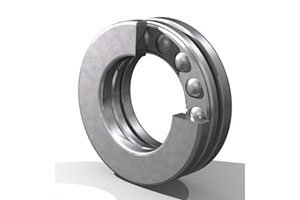 51108 — Light thrust ball bearing: 40×60×13mm. This light thrust bearing has increased ball diameter within the series. Widely used in electric motor axial clearance adjustment and industrial fan yaw locks.