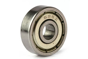 625ZZ-Light-duty 5x16x5 mm double-shielded bearing. Typical installations include paper shredder cutting cylinders, toy gear trains, and computer cooling fan spindles.