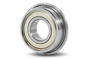 F626ZZ-Versatile flanged shielded bearing (6x19x6 mm). This flange design is common on skateboard wheel trucks, rollerblade frame axles, and small machine fixtures requiring axial retention.
