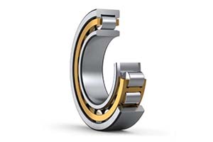 NF Series Cylindrical roller bearing with an outer ring single rib for light one-direction axial load.