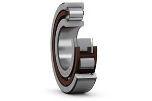 NJ Series Cylindrical bearing with an inner ring single rib, providing limited one-direction axial load capacity.