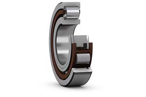 NJ203-Single-row NJ bearing with one fixed rib. Accommodates axial displacement in drivetrains.