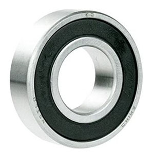 Contact-type nitrile rubber seals maintain light interference with the inner ring, excluding fine dust, water splashes, and most industrial contaminants. They offer superior protection over shields but reduce maximum permissible speed due to higher drag torque.