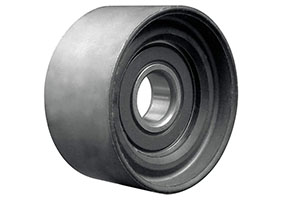 38002 – Aftermarket flat idler pulley with smooth backside contact, 100mm outer diameter, 17mm bore, 31mm width.