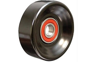89006 – Aftermarket flat serpentine idler pulley with 90mm outer diameter, 17mm bore, 30mm width.