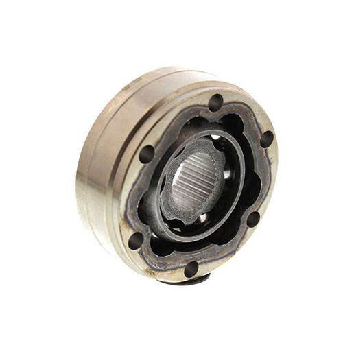 A Tripod CV joint replaces the balls with a three-legged spider, each leg fitted with a needle-bearing roller.