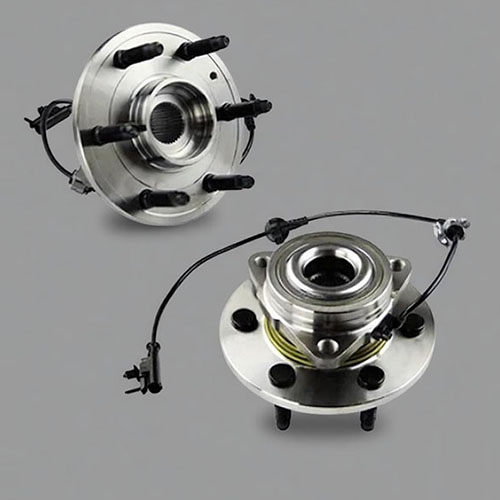 A wheel hub bearing (also called wheel hub assembly, hub bearing unit, or hub assembly) is a pre-assembled component that mounts between the suspension and the wheel.