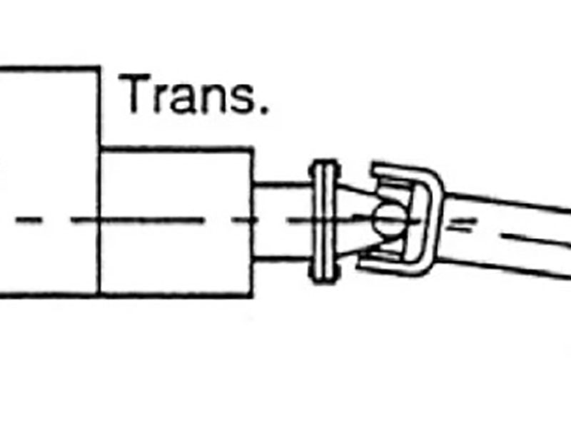 Driveshaft operating angle diagram showing ideal 1-3 degree range and excessive angles over 6 degrees that cause U-joint vibration and failure