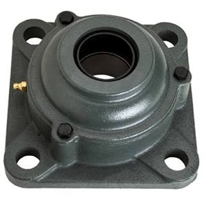 Flange – F (Square Flange, 4-Bolt) – Square-shaped flange housing with four mounting bolts.