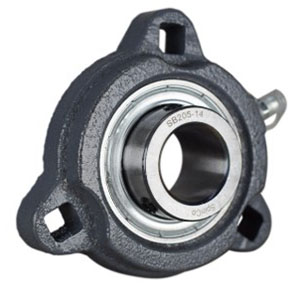 Flange – FL (Diamond Flange, 3-Bolt) – Diamond rhombic-shaped flange housing with three mounting bolts.
