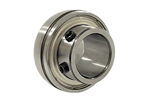 SB204 — Narrow inner ring set screw locking insert bearing for 20mm shaft.