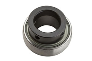 UEL205 — Eccentric locking collar insert bearing for 25mm shaft with extended inner ring.