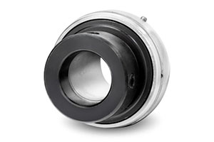 UEL206 — Eccentric locking collar insert bearing for 30mm shaft with extended inner ring.