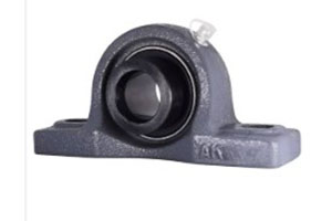 UELP205 — Pillow block mounted bearing with UEL205 insert for 25mm shaft.