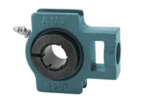 UET205 Take‑up bearing unit with UE series eccentric locking flat head.