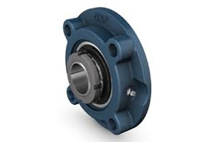 UKFC207 Round flange bearing unit with tapered bore insert and adapter sleeve.