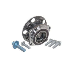 Wheel Hub Repair Kits Includes pre-assembled hub unit with bearing, flange, ABS encoder, mounting bolts, and axle nut.