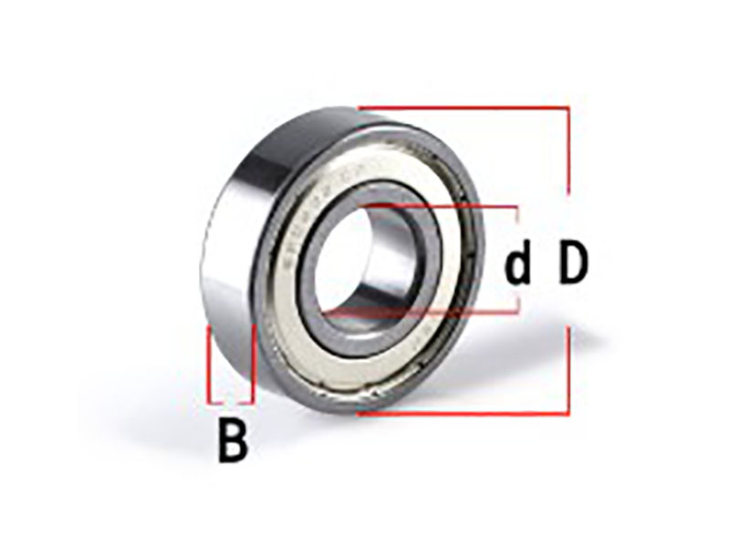 Practical bearing identification guide showing digital caliper measuring inner diameter, outer diameter, and width, with 40mm ID, 90mm OD, 23mm width matching a 6308 bearing number when stamped code is worn or unreadable